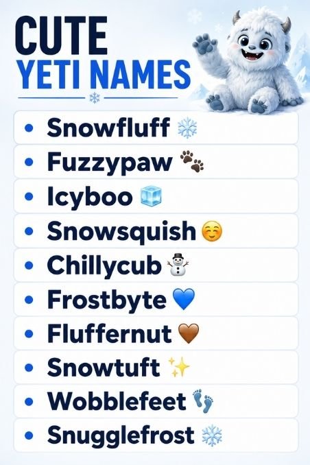 Cute Yeti Names