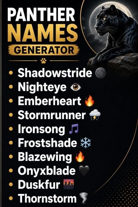 Panther Names Generator