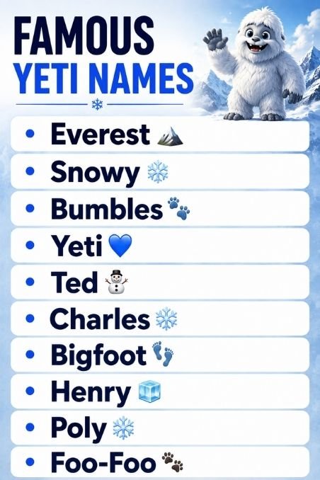 Famous Yeti Names