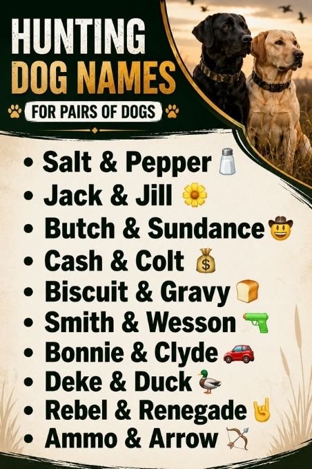 Hunting Dog Names for Pairs of Dogs