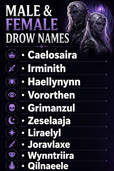 Male & Female Drow Names