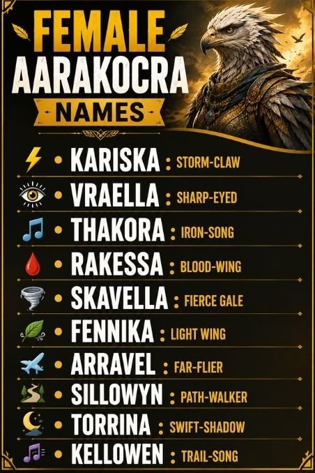 Female Aarakocra Names