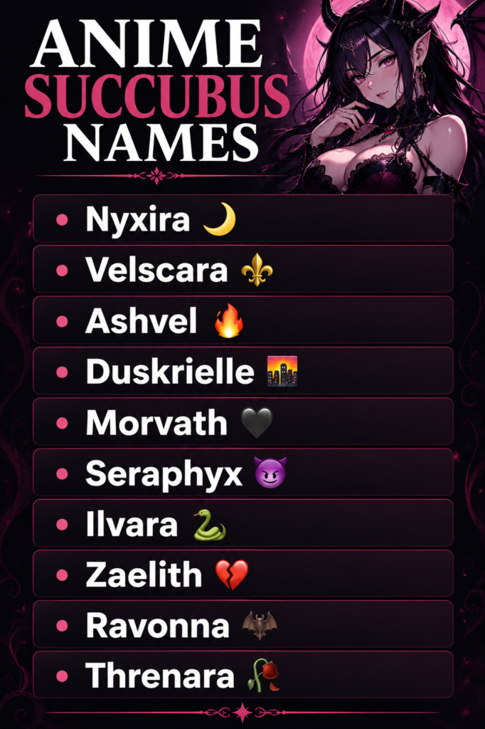 Anime Succubus Names