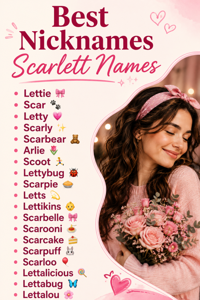 Best Nicknames Scarlett Names