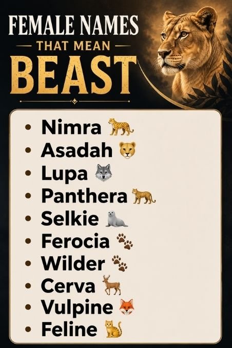 Female Names That Mean Beast