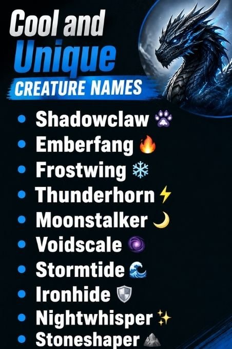 Cool and Unique Creature Names