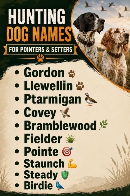 Hunting Dog Names for Pointers & Setters