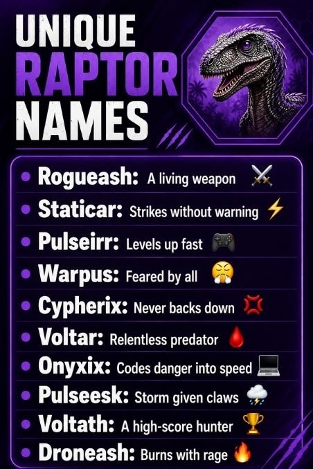Unique Raptor Names