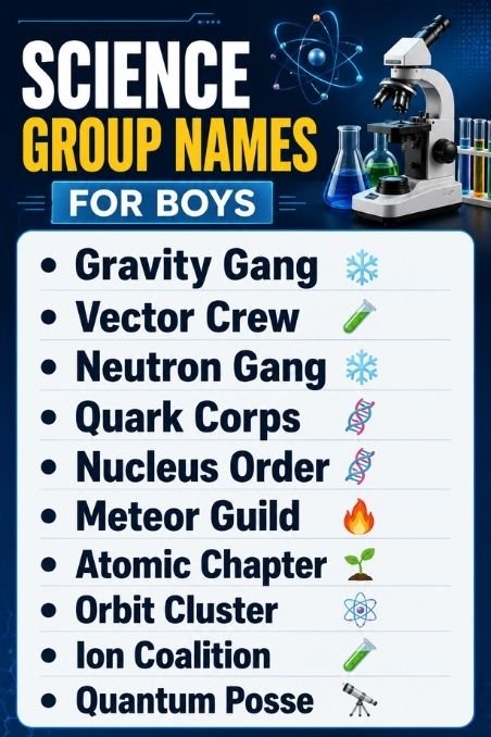 Science Group Names For Boys