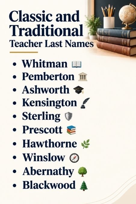 Classic and Traditional Teacher Last Names