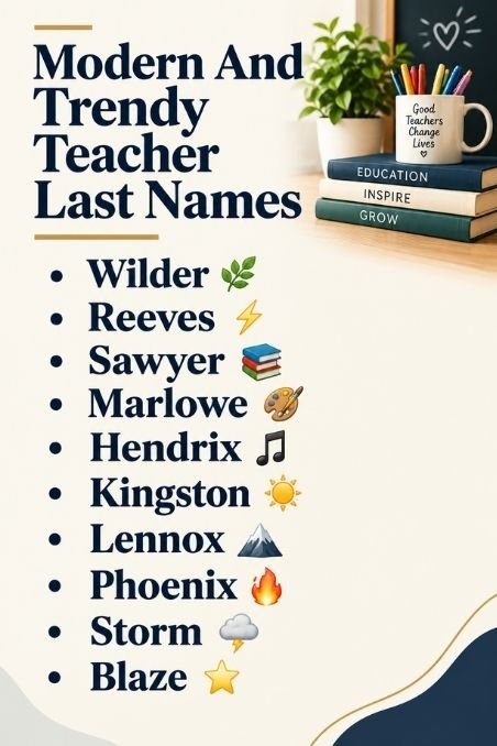 Modern And Trendy Teacher Last Names