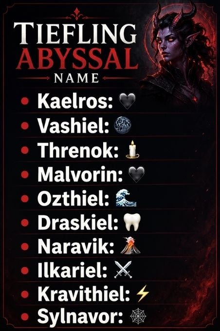 Tiefling Abyssal Name