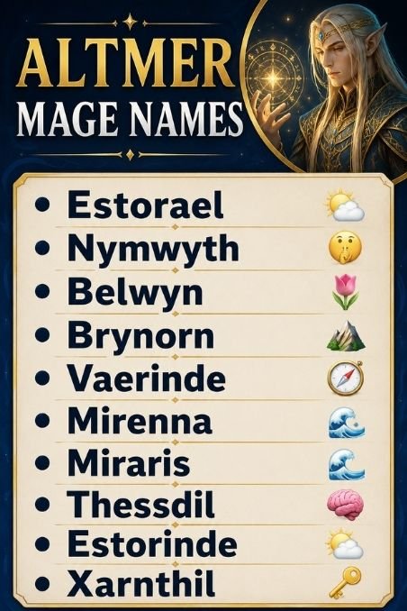 Altmer Mage Names