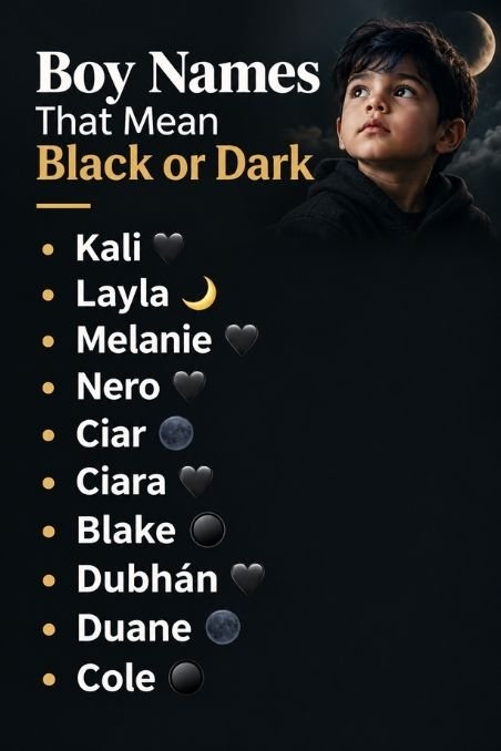 Boy Names That Mean Black or Dark