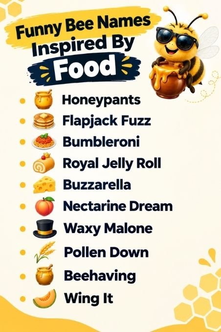 Funny Bee Names Inspired By Food