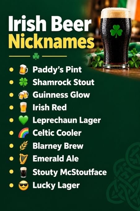 Irish Beer Nicknames