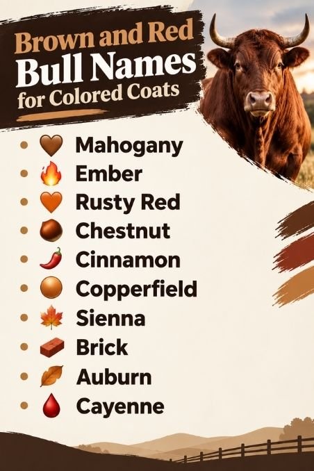 Brown and Red Bull Names for Colored Coats