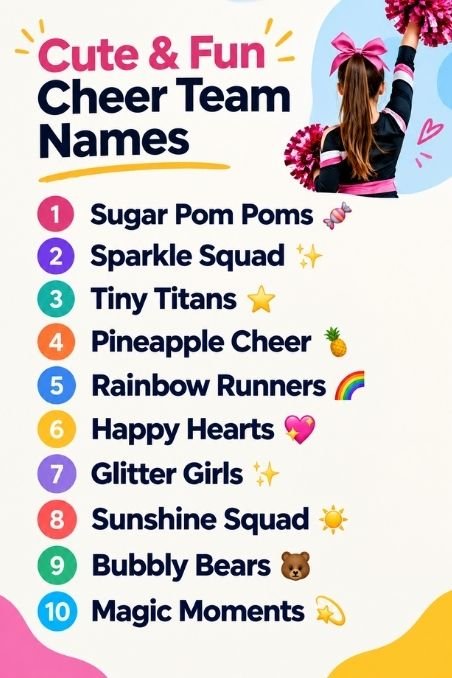 Cute & Fun Cheer Team Names