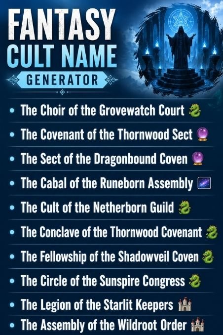 Fantasy Cult Name Generator