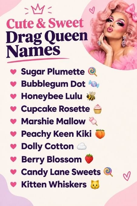 Cute & Sweet Drag Queen Names