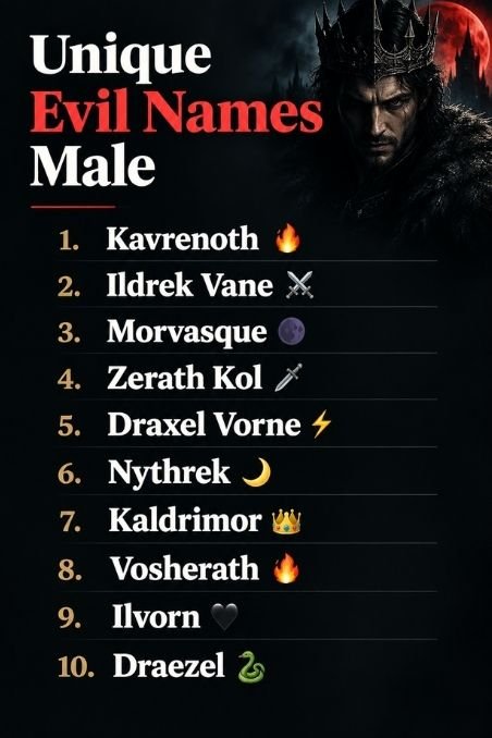 Unique Evil Names Male