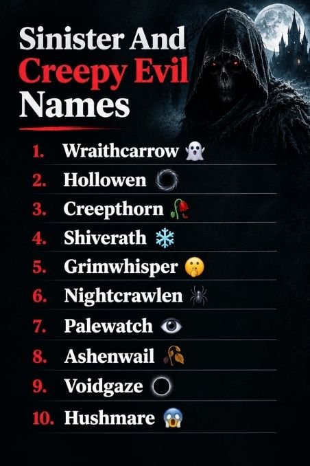 Sinister And Creepy Evil Names