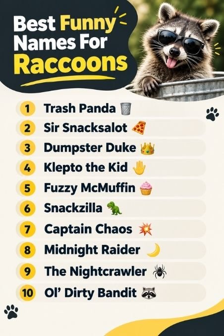 Best Funny Names For Raccoons