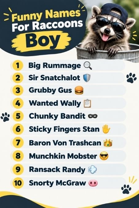 Funny Names For Raccoons Boy