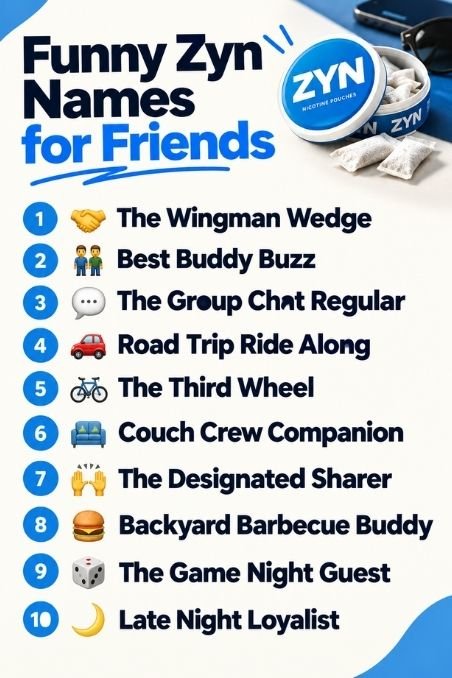 Funny Zyn Names for Friends