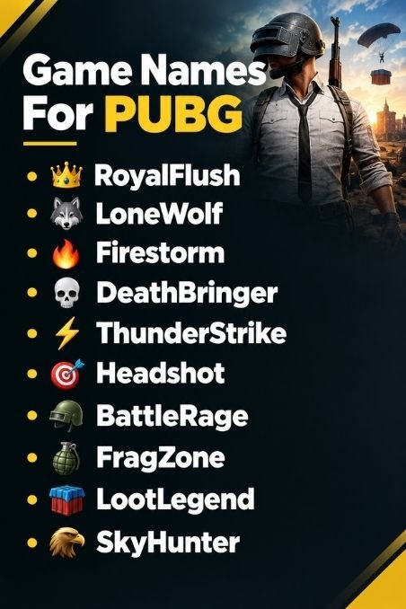 Game Names For PUBG
