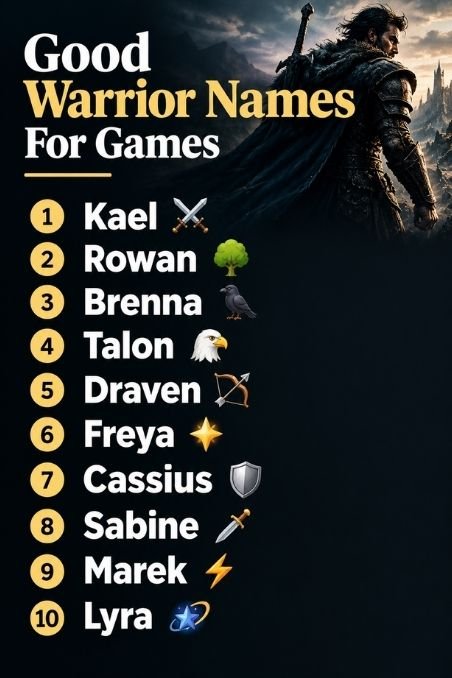 Good Warrior Names For Games