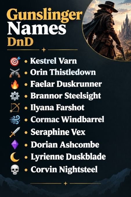 Gunslinger Names DnD