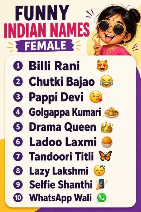 Funny Indian Names Female