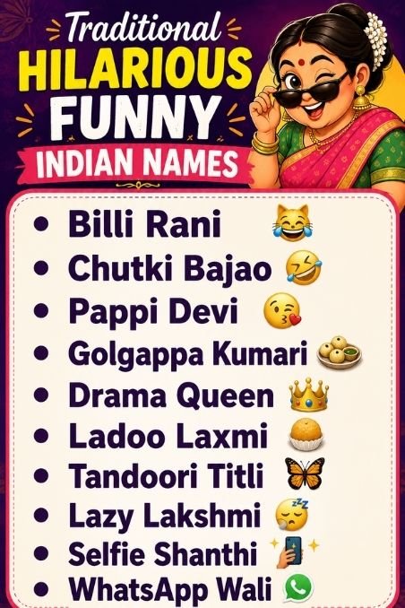 Traditional Hilarious Funny Indian Names