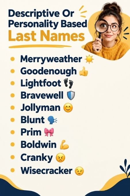 Descriptive Or Personality Based Last Names