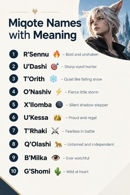 Miqote Names with Meaning