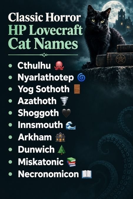 Classic Horror HP Lovecraft Cat Names