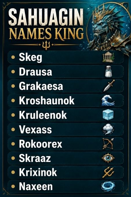 Sahuagin Names King