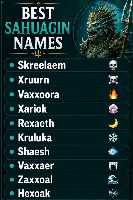Best Sahuagin Names