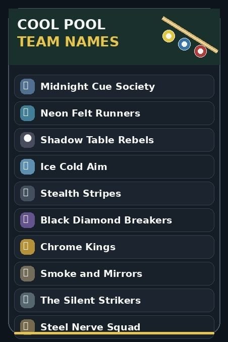 Cool Pool Team Names