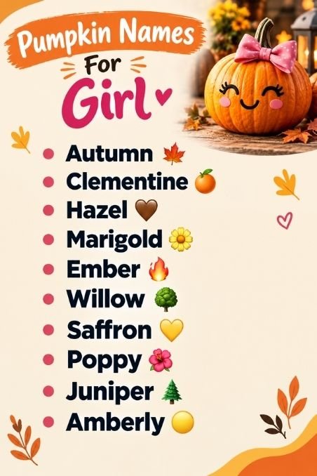 Pumpkin Names For Girl