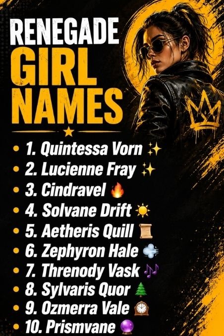 Renegade Girl Names