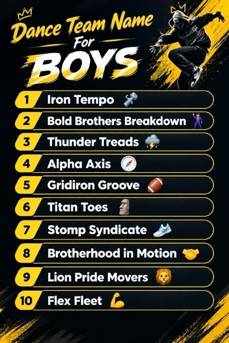 Dance Team Name For Boys