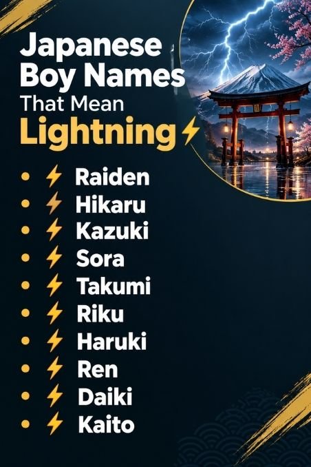 Japanese Boy Names That Mean Lightning