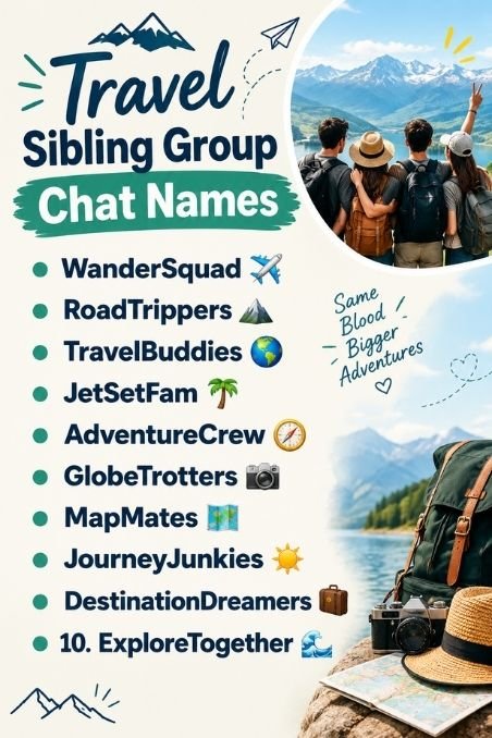 Travel Sibling Group Chat Names