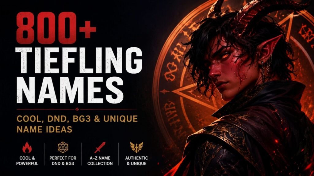 Tiefling Names: 800+ You’ll Wish You Found Sooner, Cool, DnD, BG3 & Unique Picks