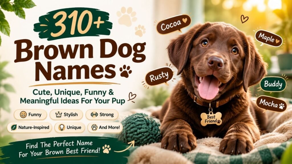 310+ Brown Dog Names You’ll Love: Cute, Funny, Unique & Surprisingly Perfect Picks for Your Pup