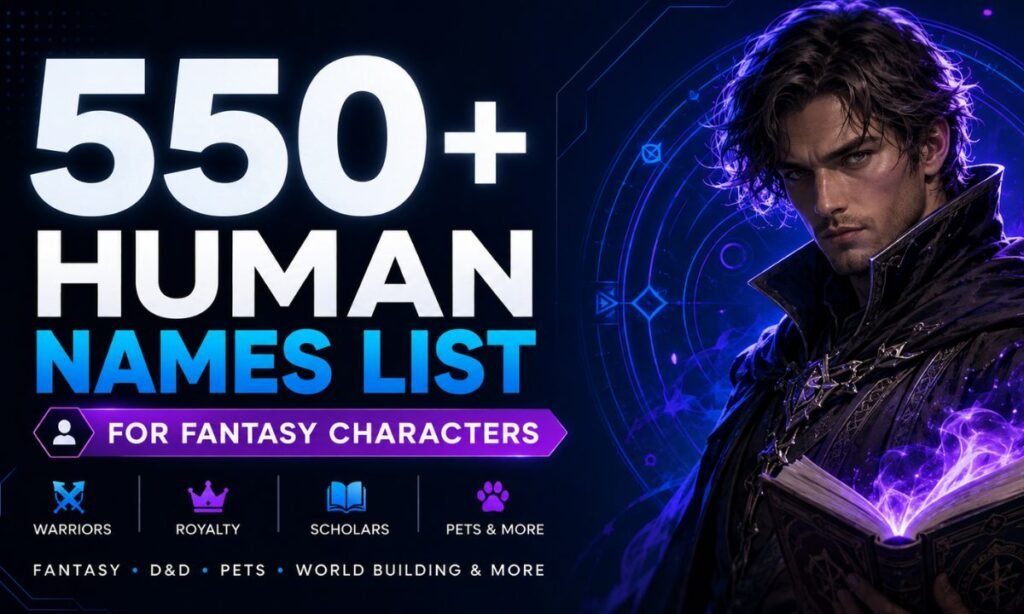 Human Names: 550+ Surprisingly Good Fantasy Names You’ll Want to Steal for Characters, D&D, Pets & More