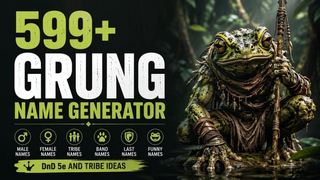 Grung Names: 599+ Wild, Weird & Surprisingly Perfect DnD Names You’ll Want to Steal